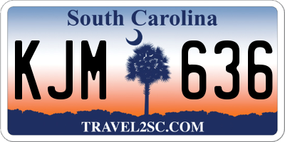 SC license plate KJM636