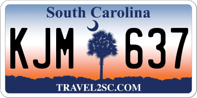 SC license plate KJM637
