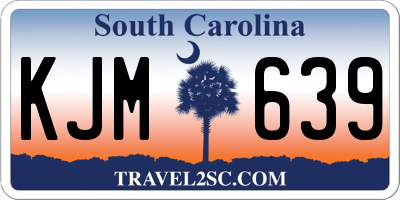 SC license plate KJM639