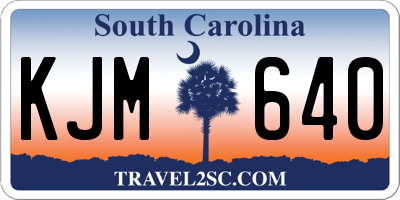 SC license plate KJM640
