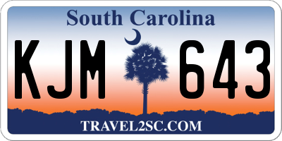 SC license plate KJM643