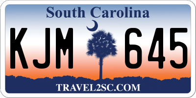 SC license plate KJM645