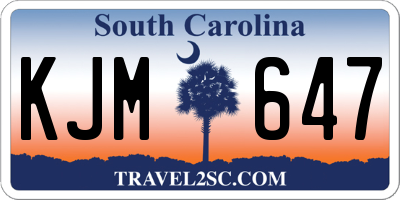 SC license plate KJM647