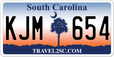 SC license plate KJM654