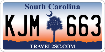 SC license plate KJM663