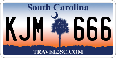 SC license plate KJM666