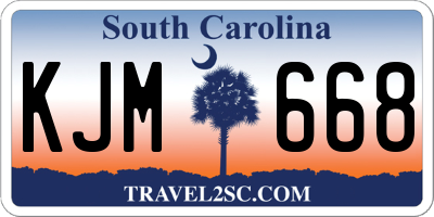 SC license plate KJM668