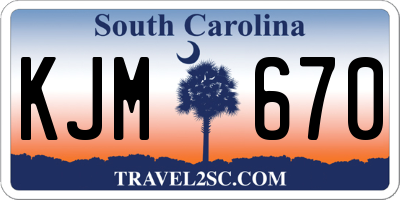 SC license plate KJM670