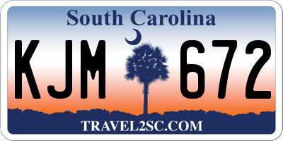 SC license plate KJM672
