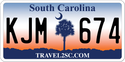 SC license plate KJM674