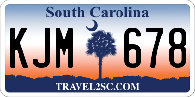 SC license plate KJM678