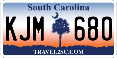 SC license plate KJM680