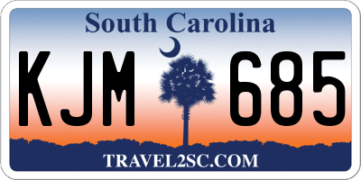 SC license plate KJM685
