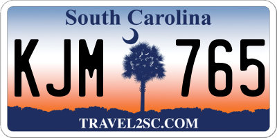 SC license plate KJM765