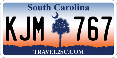 SC license plate KJM767