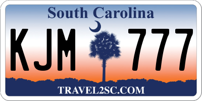 SC license plate KJM777