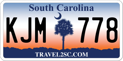 SC license plate KJM778