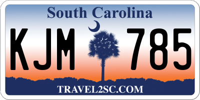 SC license plate KJM785