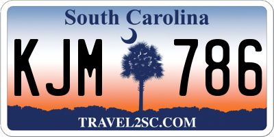 SC license plate KJM786