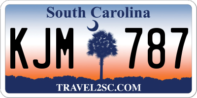 SC license plate KJM787