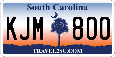 SC license plate KJM800