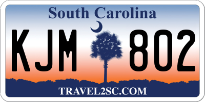 SC license plate KJM802