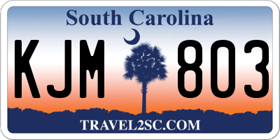 SC license plate KJM803