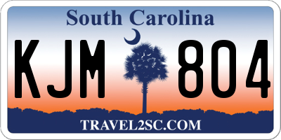SC license plate KJM804