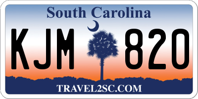 SC license plate KJM820