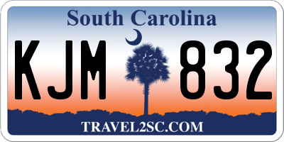 SC license plate KJM832