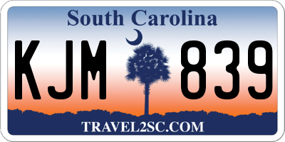 SC license plate KJM839