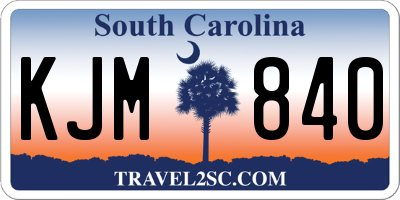SC license plate KJM840