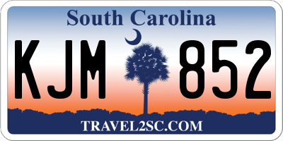 SC license plate KJM852