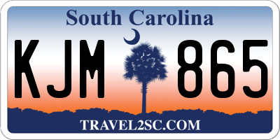 SC license plate KJM865