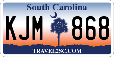 SC license plate KJM868