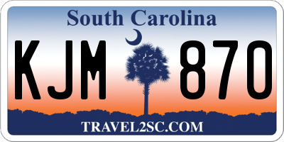 SC license plate KJM870