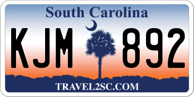 SC license plate KJM892