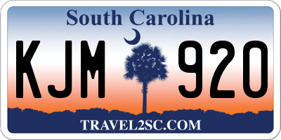 SC license plate KJM920