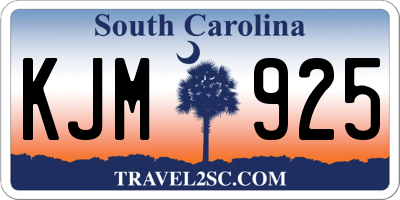 SC license plate KJM925