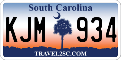 SC license plate KJM934