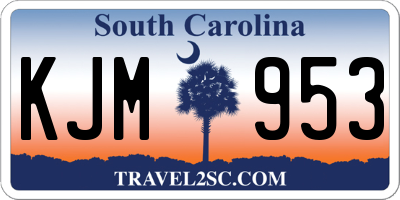 SC license plate KJM953