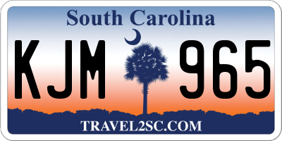 SC license plate KJM965