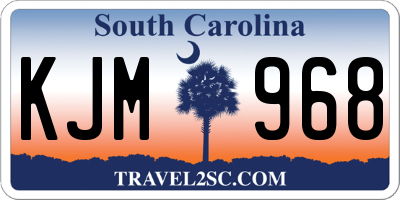 SC license plate KJM968