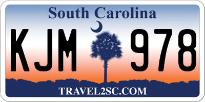 SC license plate KJM978