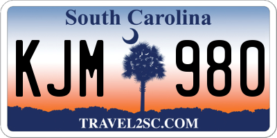 SC license plate KJM980