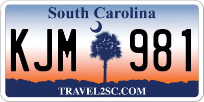 SC license plate KJM981