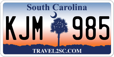 SC license plate KJM985