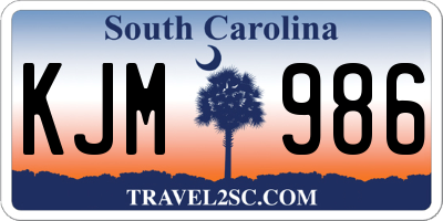 SC license plate KJM986