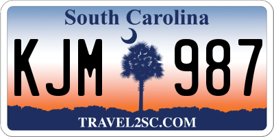 SC license plate KJM987