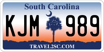 SC license plate KJM989